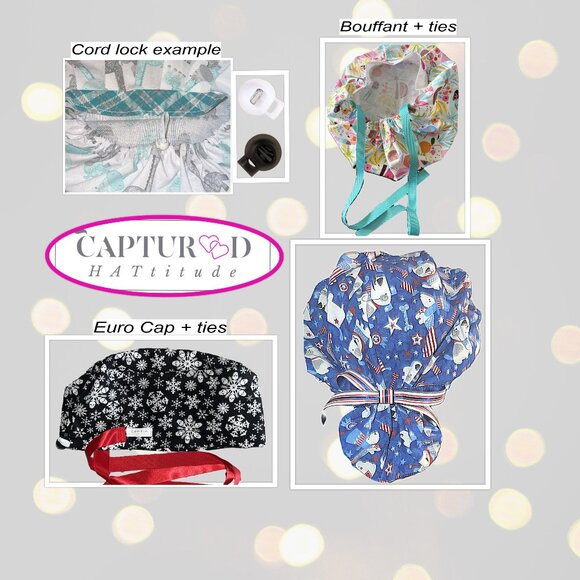 Mens Krampus Santa Christmas Tie Back Scrub Cap * Handmade - Picture 7 of 9